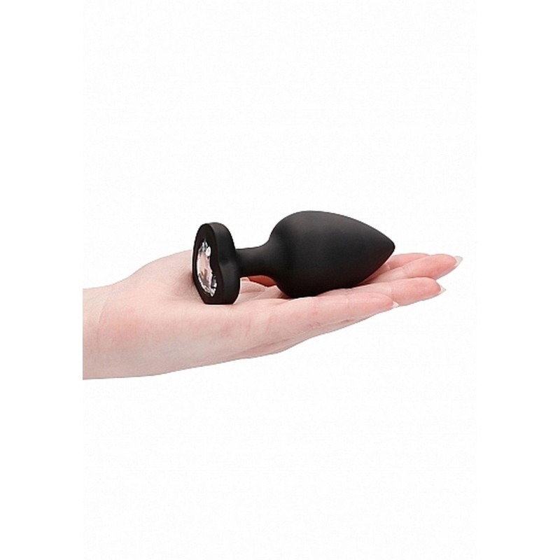 Diamond Heart Butt Plug - Extra Large - Black